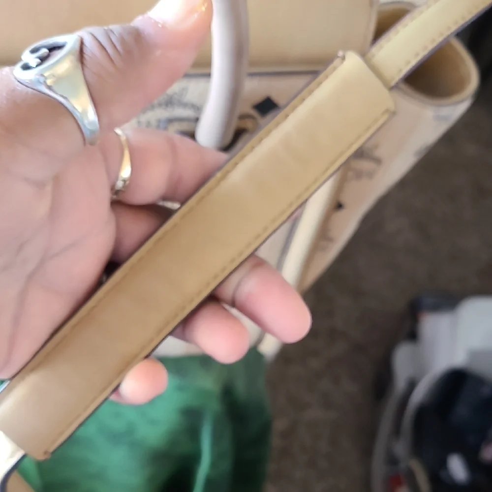 MCM Tan Logo Tote Bag - Picture 9 of 10